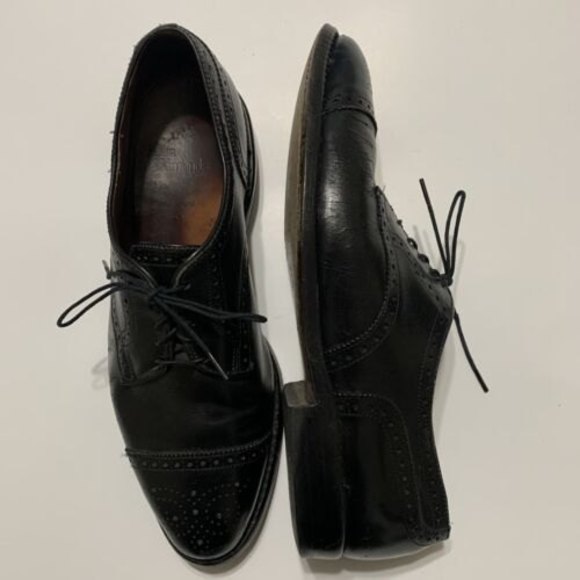 Allen Edmonds Sanford Oxfords Cap Toe Black Leather Men's Dress Shoes Size 9.5 D - Picture 2 of 12